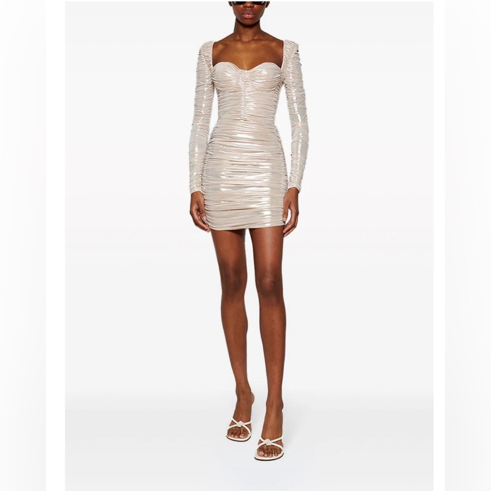 sweetheart-neck ruched minidress